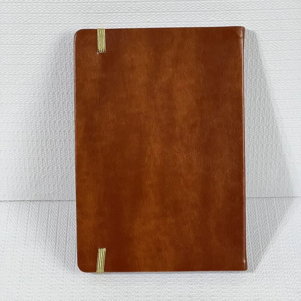 Eccolo TRAVEL Faux Leather Lined Hardcover Journal Notebook Brown Embossed